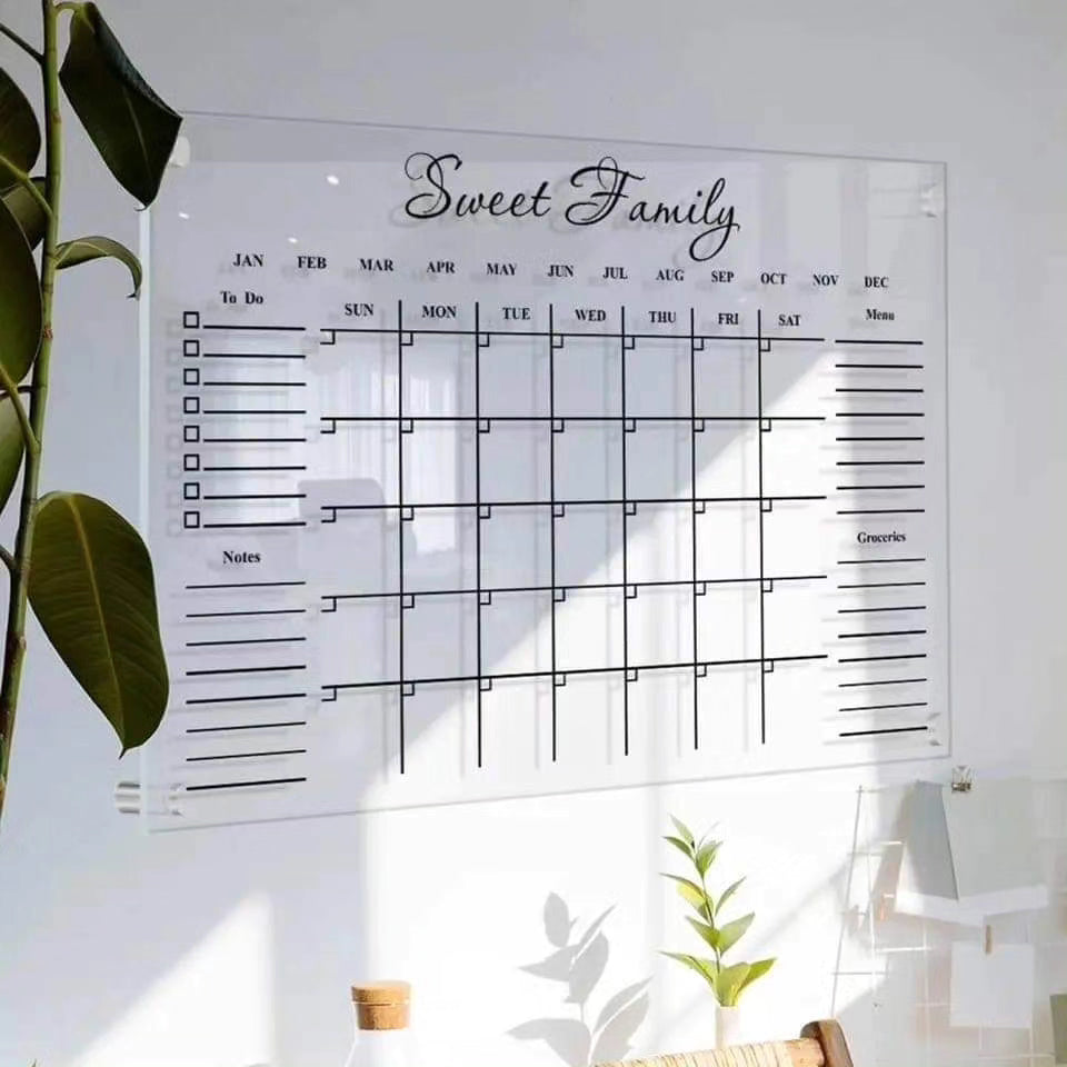 Acrylic meal planner/notes board