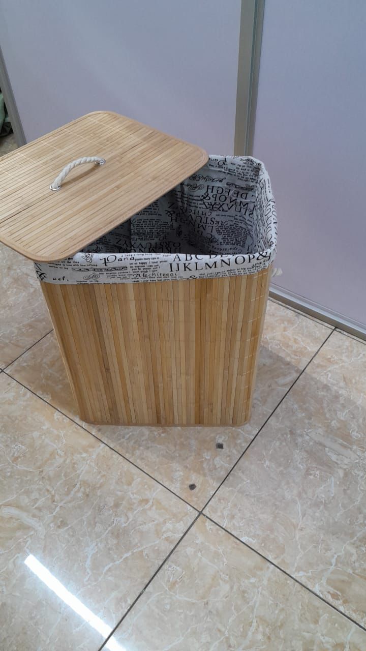 Eco-friendly  bamboo laundry basket BlackNov