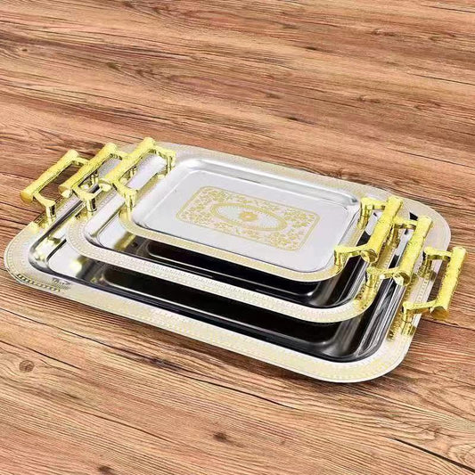 Set of 3 stainless trays