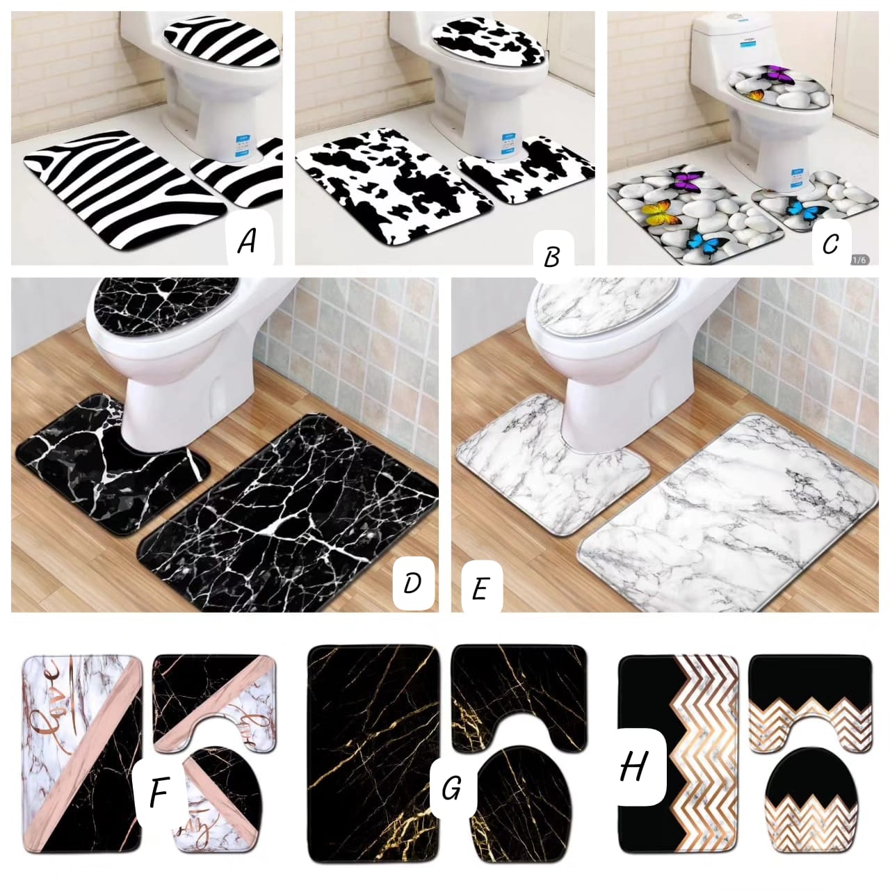 3D Bathroom Toilet Mats