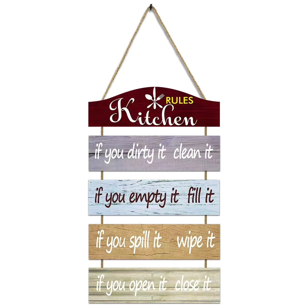 Wooden house rules decor