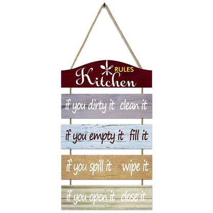 Wooden house rules decor