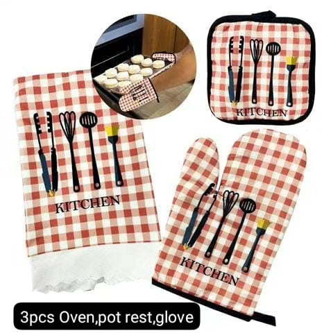 3 in 1 Kitchen glove, pot holder , mitten