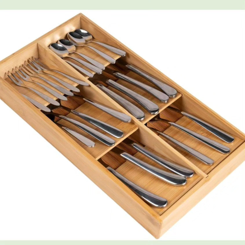 Eco Friendly Bamboo Cutlery Organizer BlackNov