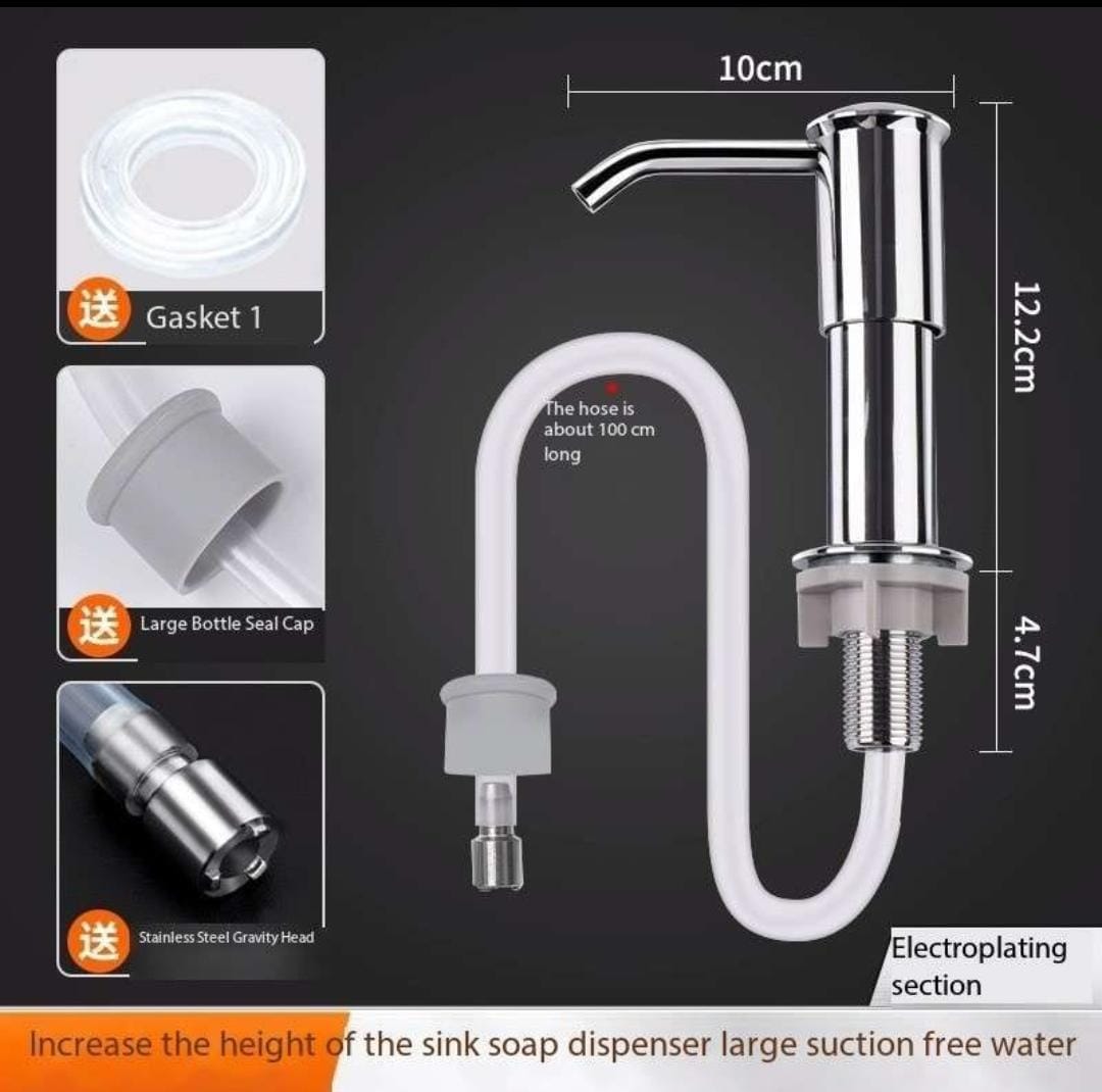 Kitchen soap dispensing pump with 100cm pipe