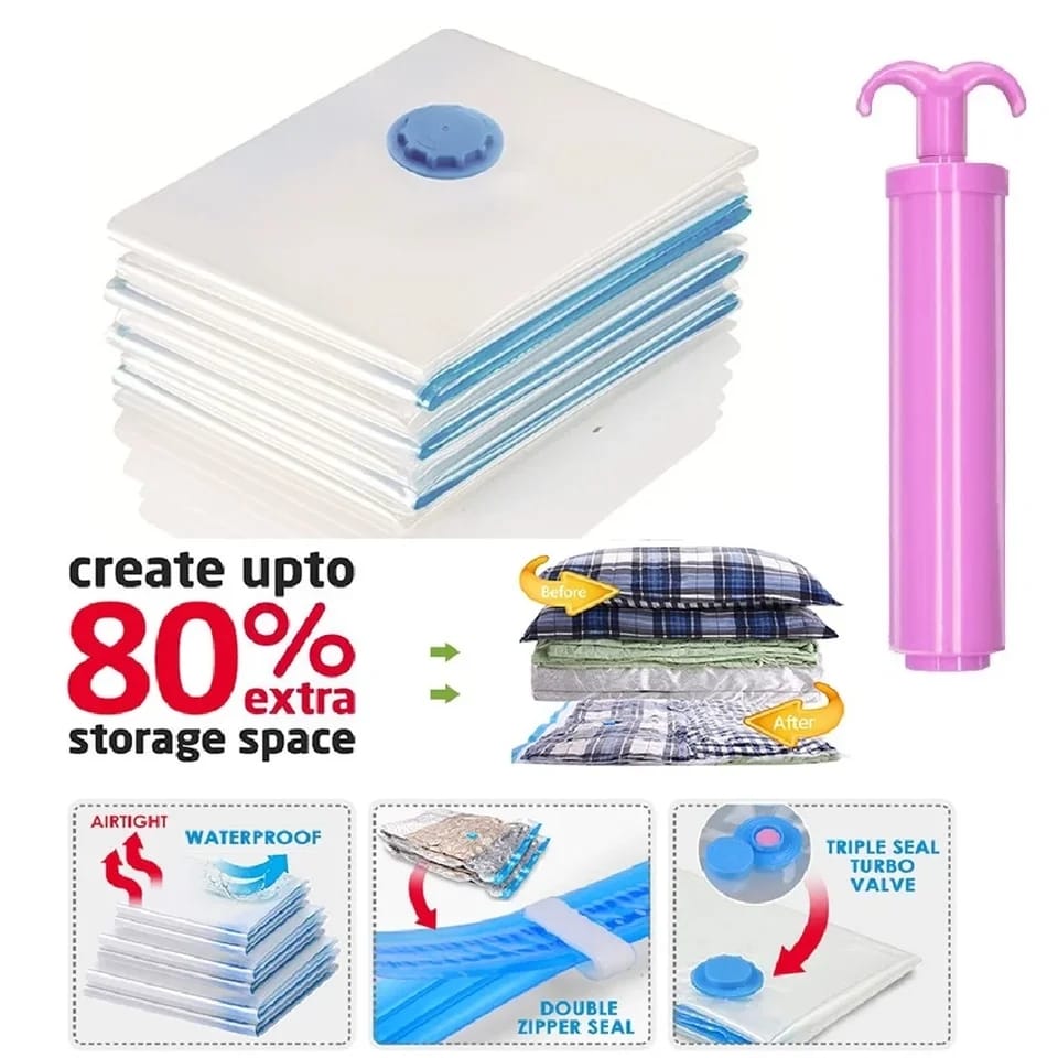 5pcs Set Vacuum Storage Bags with Pump