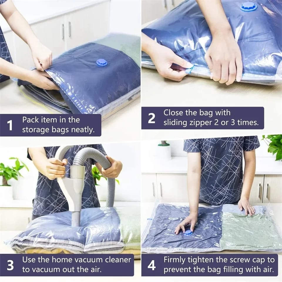 5pcs Set Vacuum Storage Bags with Pump