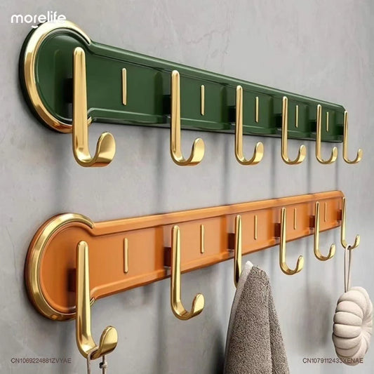 Wall-Mounted Hanging Rack with 6 Wall Hooks