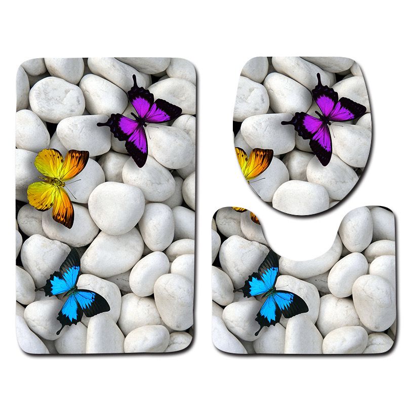 3pc 3D Bathroom Toilet Mat