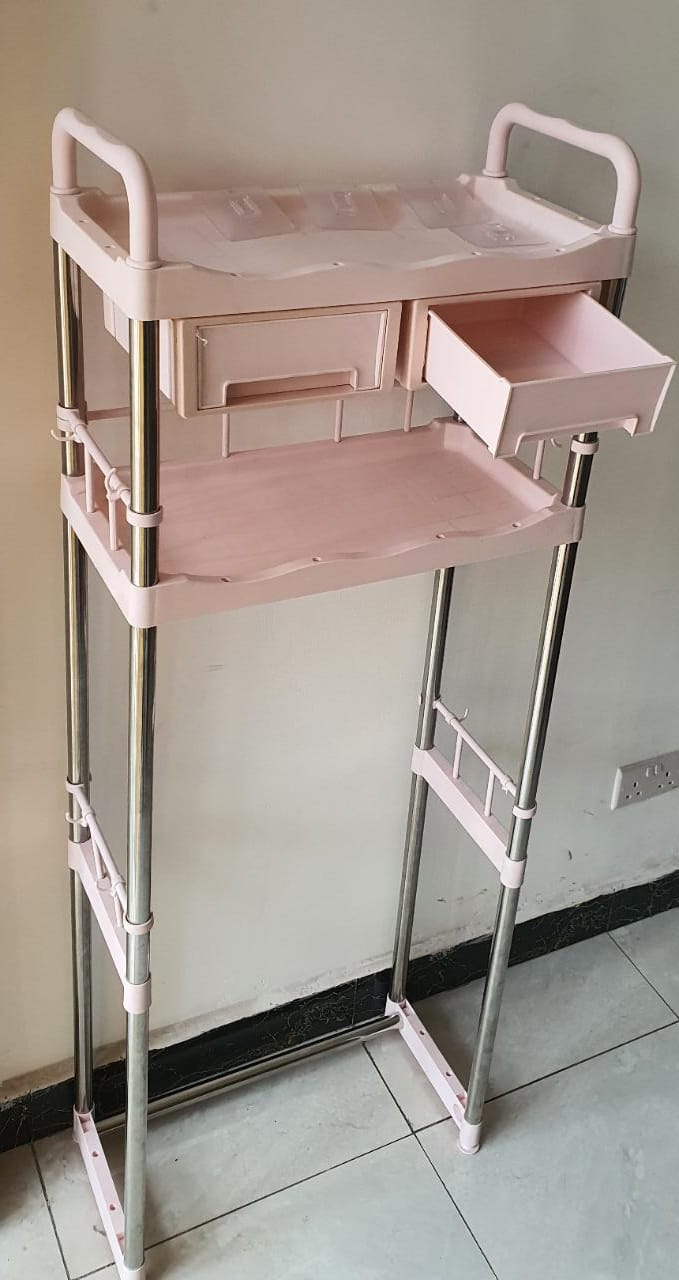 Over the toilet rack with shelves