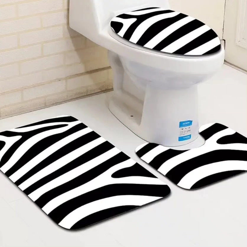 3pc 3D Bathroom Toilet Mat