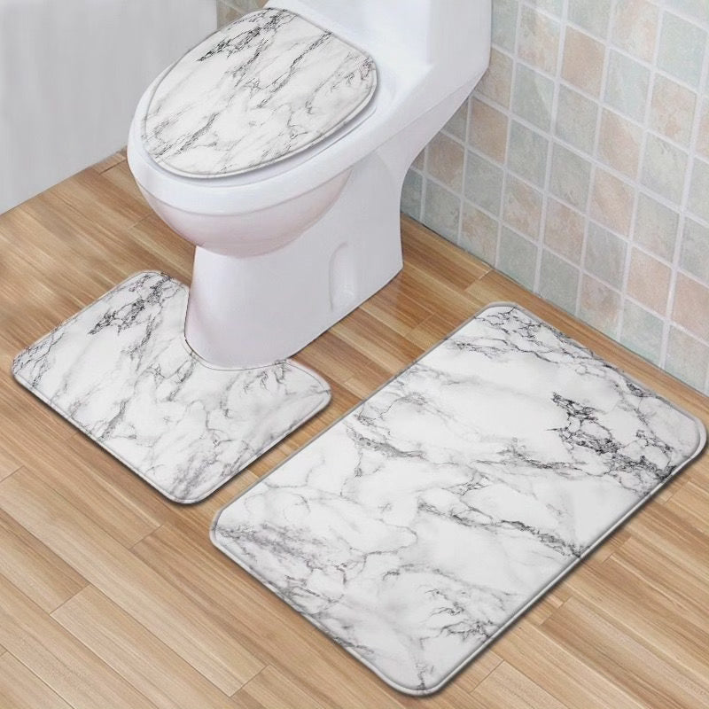 3pc 3D Bathroom Toilet Mat