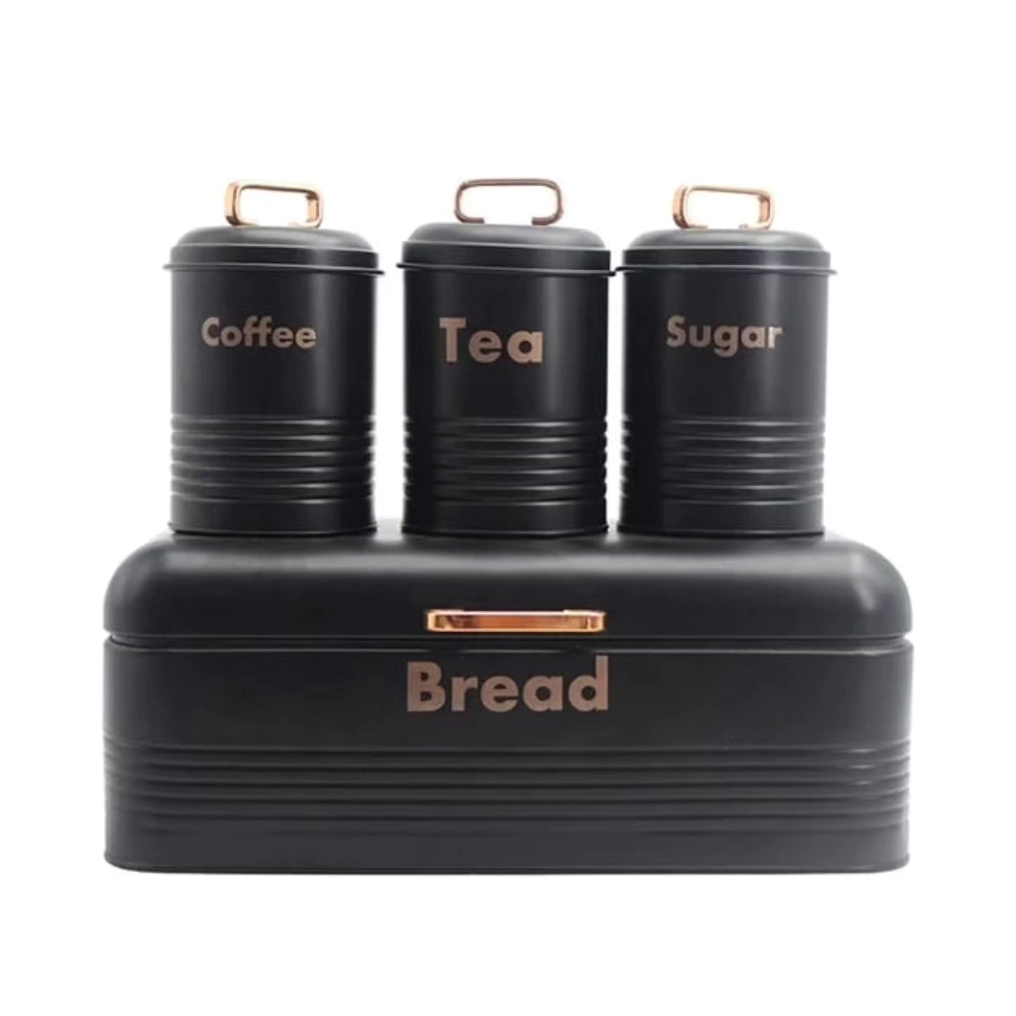 Alloy breadbin with 3 cannisters