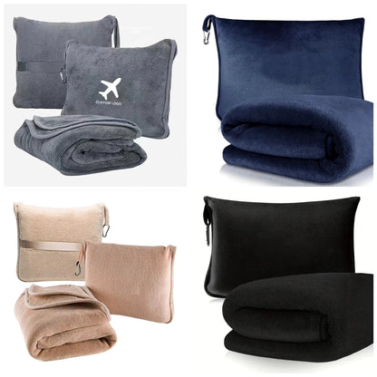 Foldable travel blanket/pillow 