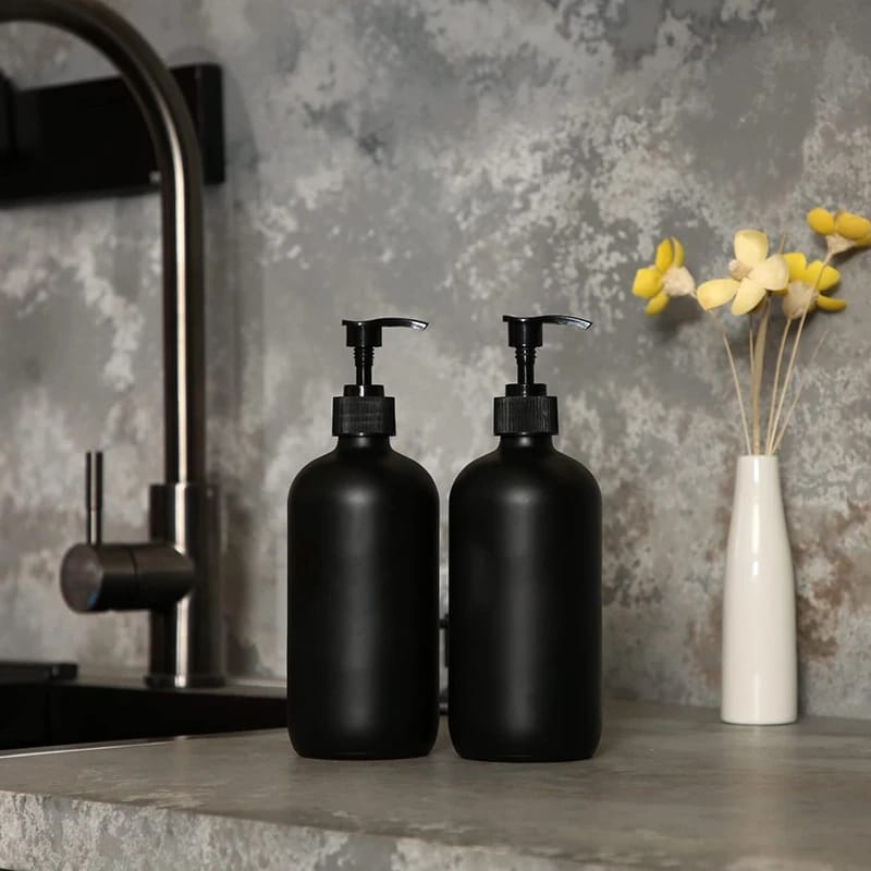 Matte black soap dispenser