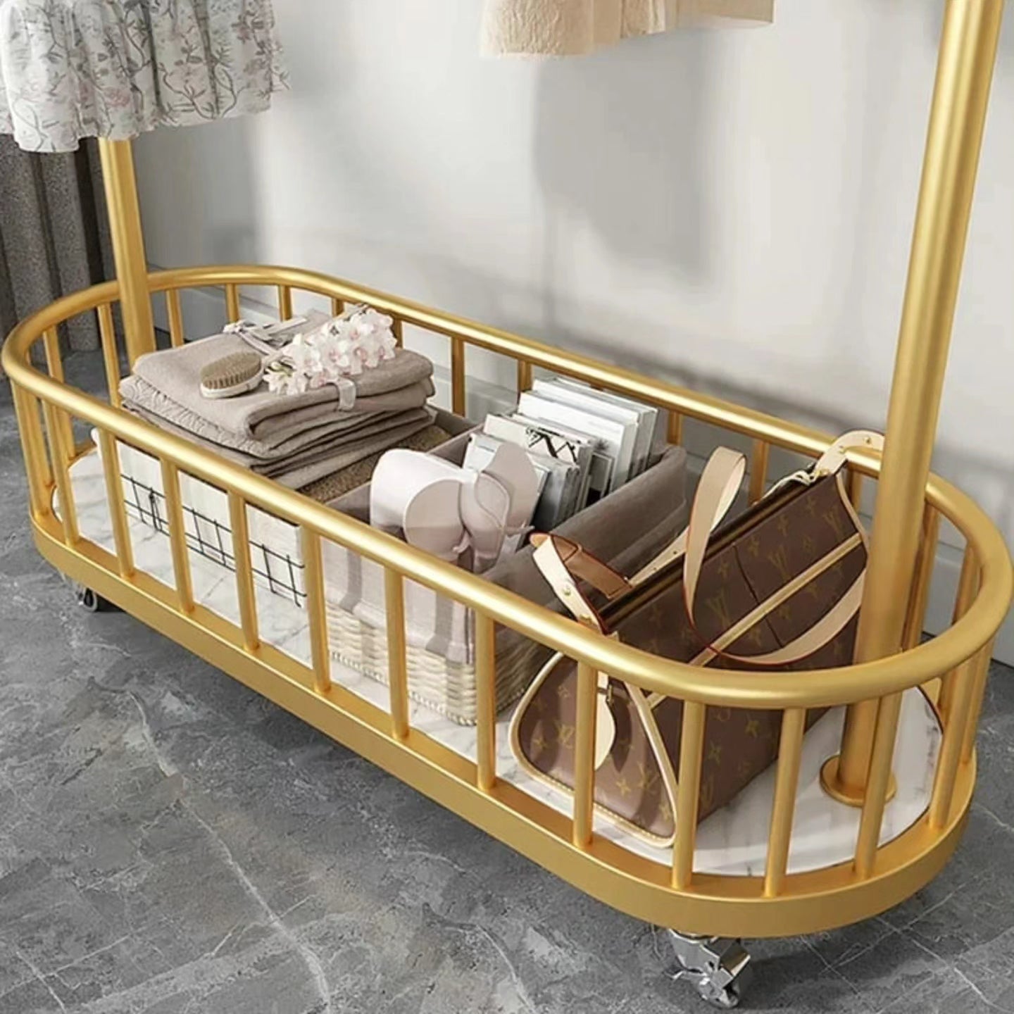 Movable Cloth Rack with Wheels