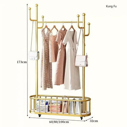 Movable Cloth Rack with Wheels