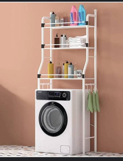 Over the machine rack and over the toilet rack