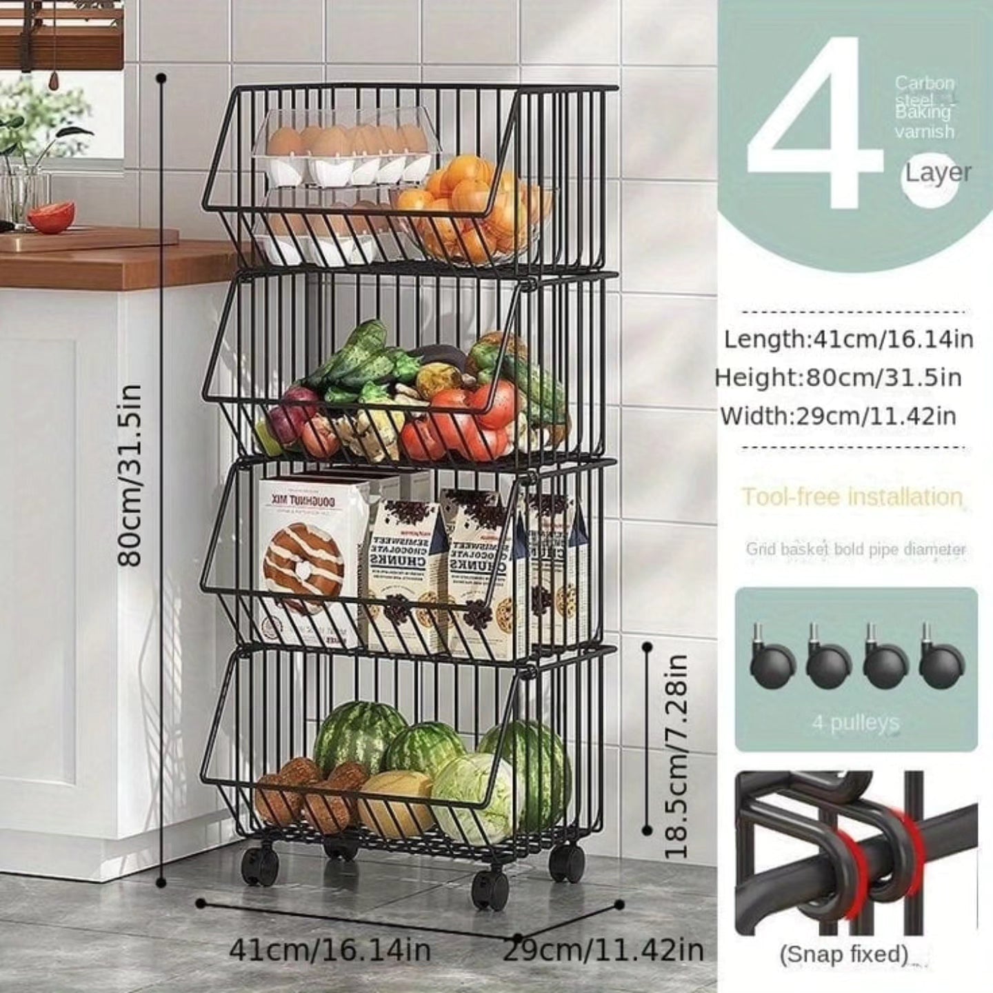 4 Tier vegetable rack