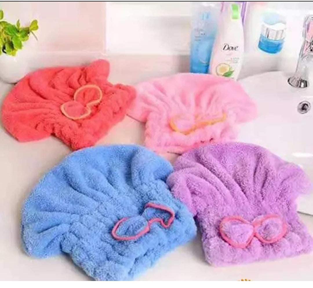 Absorbent hair towel cap