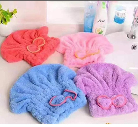 Absorbent hair towel cap