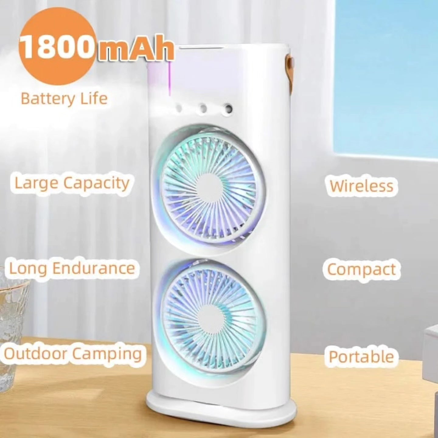 USB Rechargeable Double Ended Spray Fan