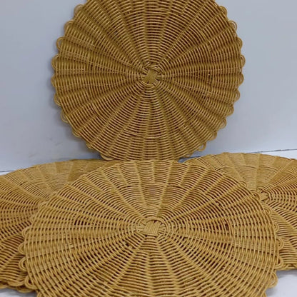 6pcs Set Thicker Rattan Table Placemat