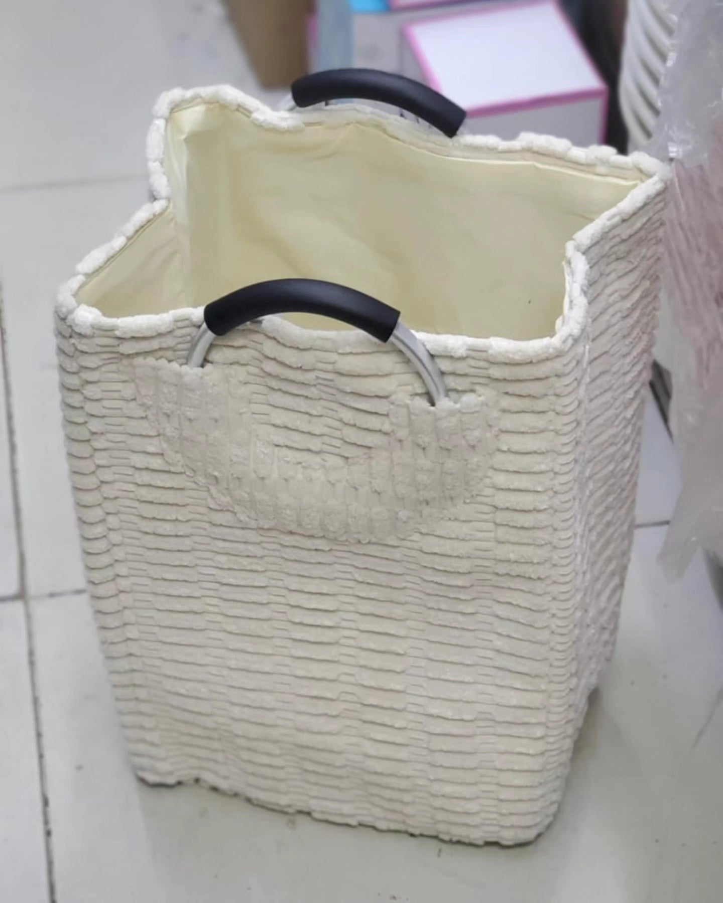 Velvet laundry basket