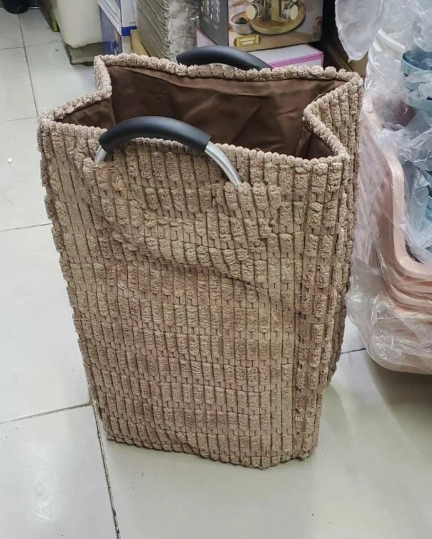 Velvet laundry basket