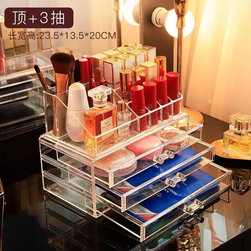 3 Layer Acrylic Transparent Makeup Drawer