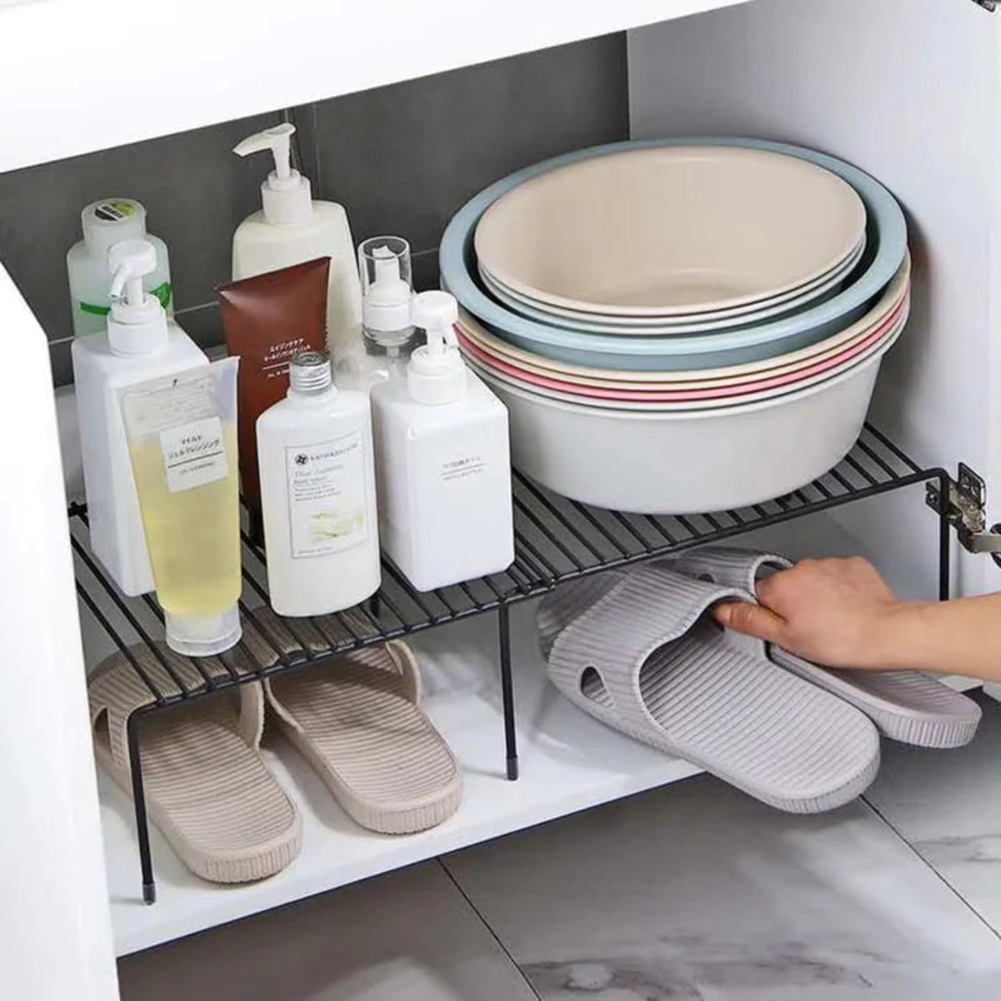 Adjustable Shelf Sink Storage Rack