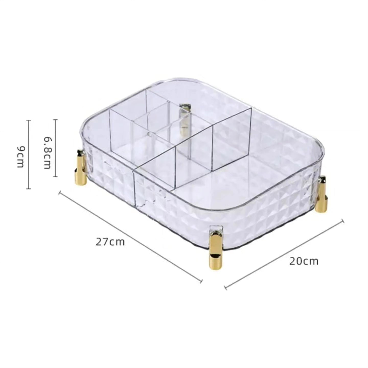 Large Capacity Multi-grid Transparent Cosmetic Organizer