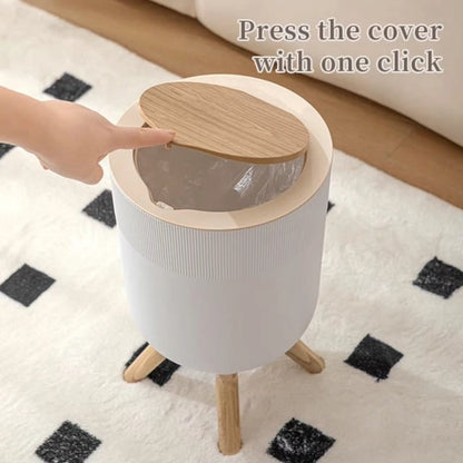 Garbage Dustbin  With Wood Grain Cover