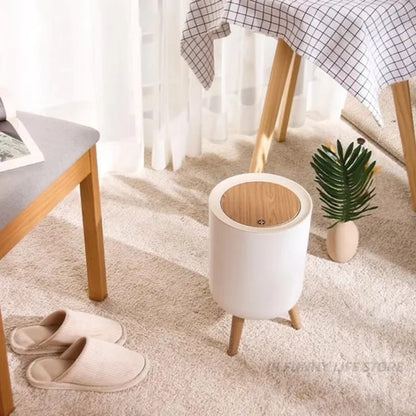 Garbage Dustbin  With Wood Grain Cover