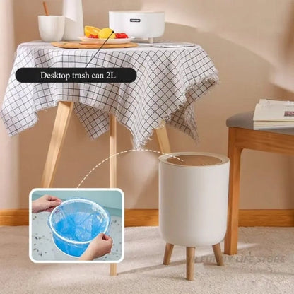 Garbage Dustbin  With Wood Grain Cover