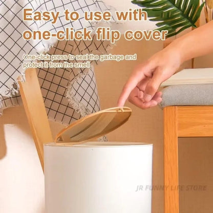 Garbage Dustbin  With Wood Grain Cover