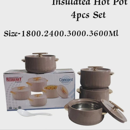 4Pc Insulated Concord Hotpots