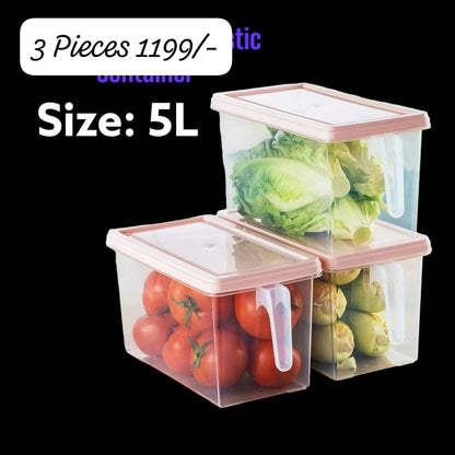 Set of 3 hand pull containers