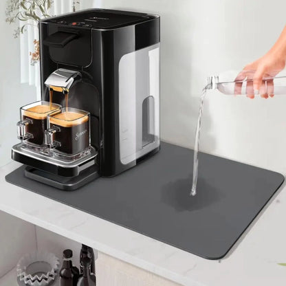 Absorbent coffee sink dish drying mat