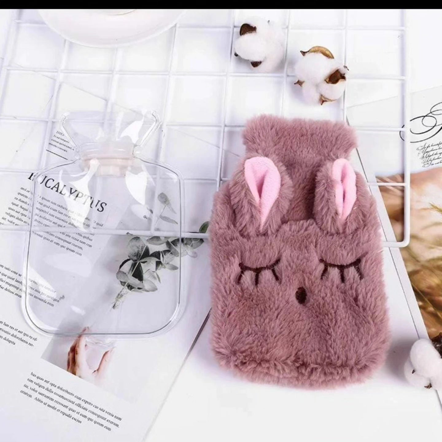 750Ml Cute shape fleece hot water bottle