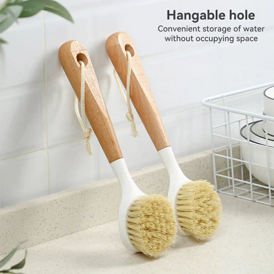 Kitchen/Surface Cleaning Brush with Wooden Handle