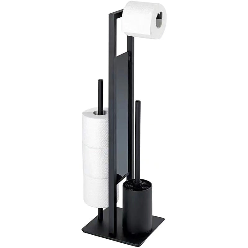 Free standing  metal tissue holder with toilet brush BlackNov