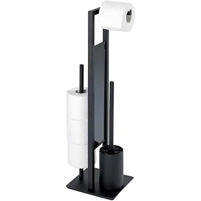 Tissue holder with toilet brush