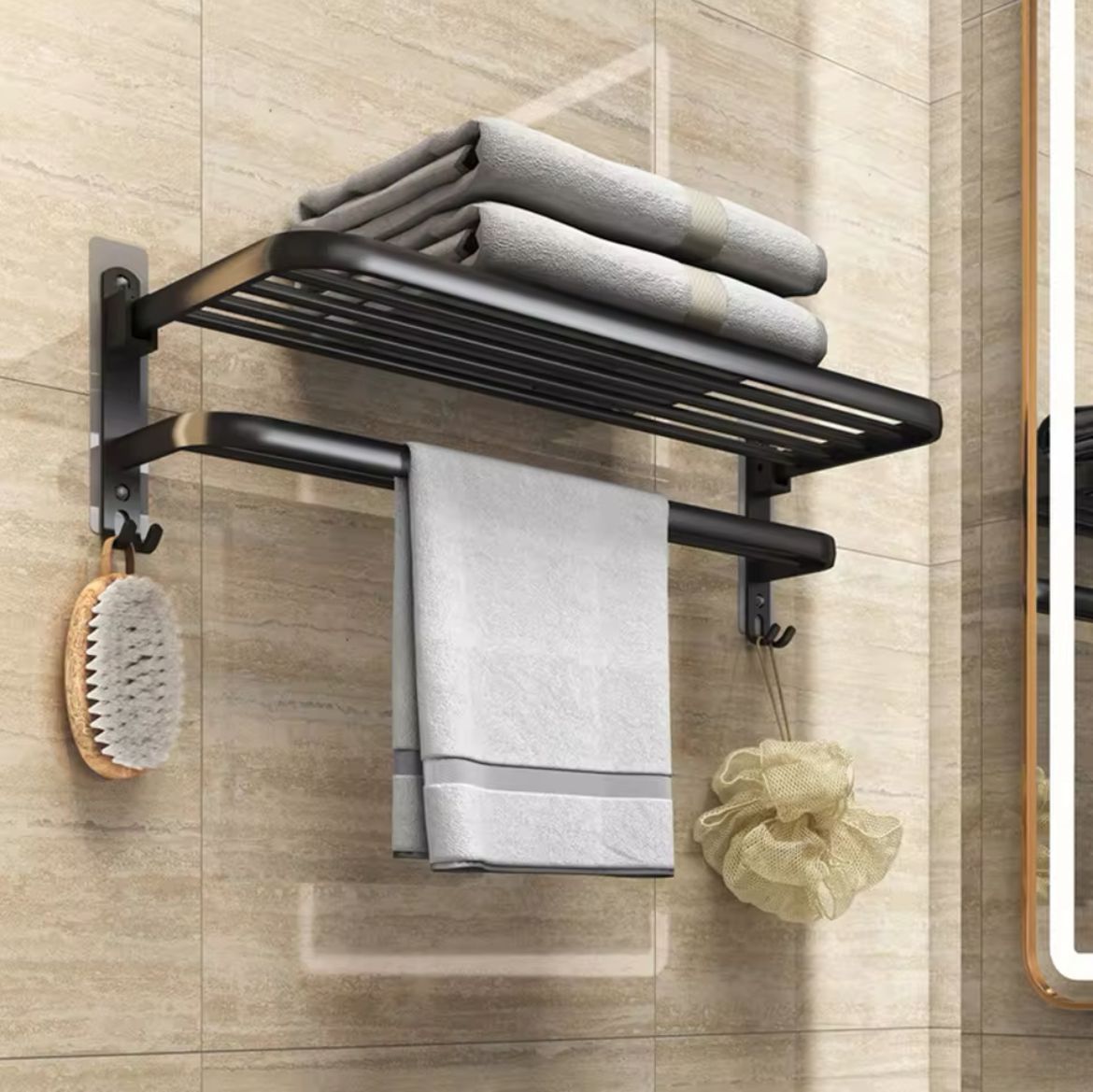 Aluminium double layer towel rack