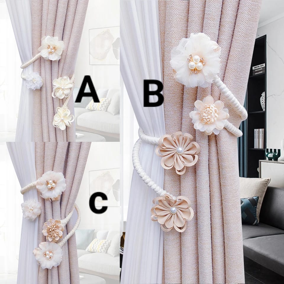 Flower curtain holder