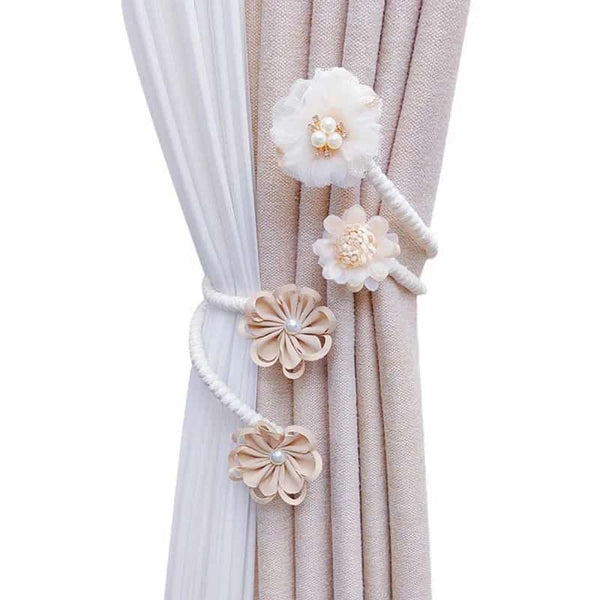 Handmade Flower and Branch Curtain Buckle