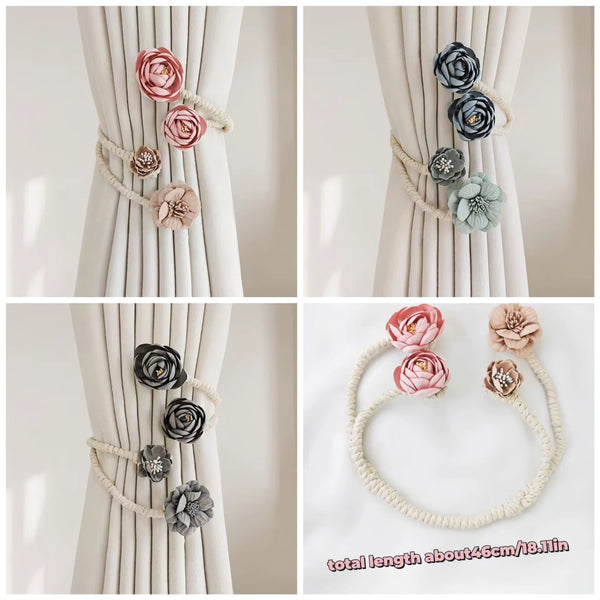 Handmade Flower and Branch Curtain Buckle