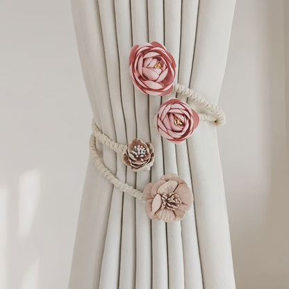 Handmade flower curtain holder