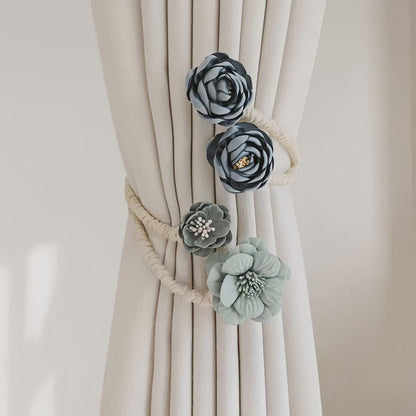 Handmade flower curtain holder