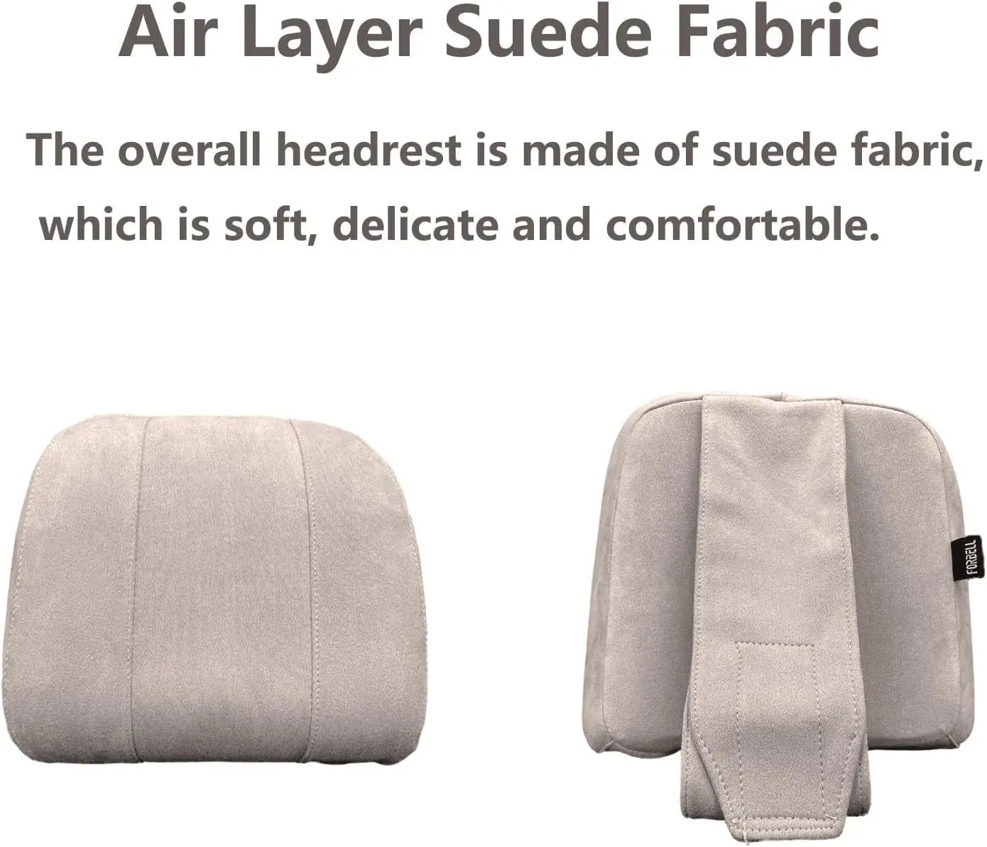 Memory foam car headrest suede pillow beige